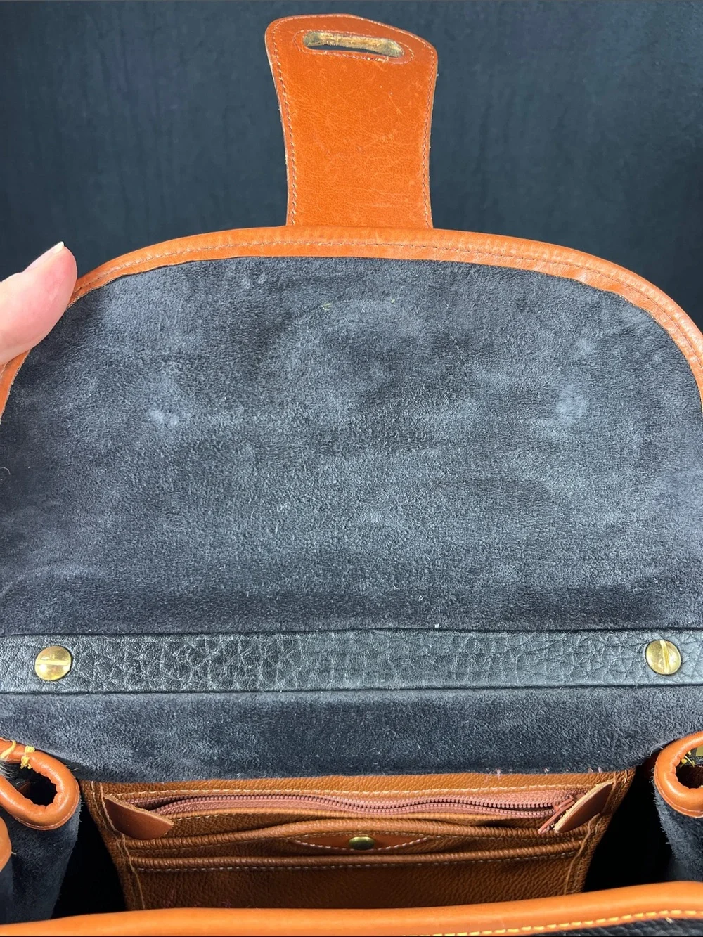 Dooney & Bourke Vintage All Weather Leather AWL Carrier Satchel Black USA